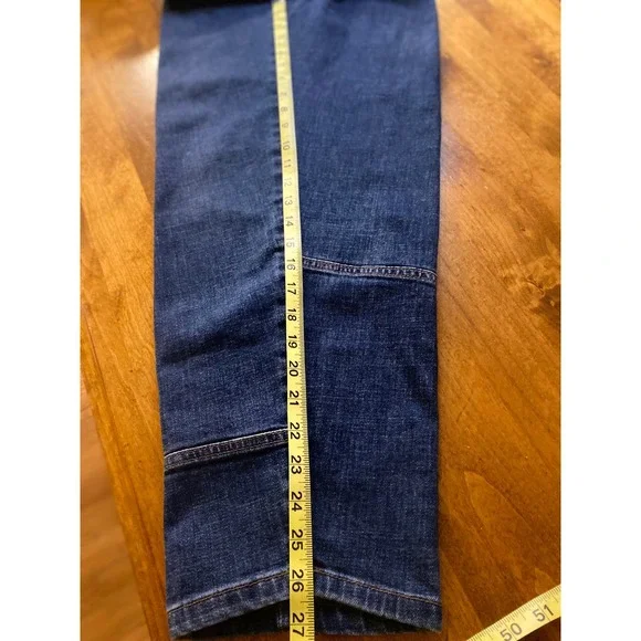 Banana Republic High-Rise Barrel Jean Dark Wash Utility Blue Denim 32/14 - Picture 9 of 10